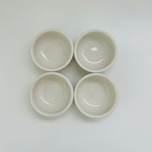 TUXTON BEB-050E American White Eggshell 5 oz Round Sauce Salsa Bowls, Set of 4